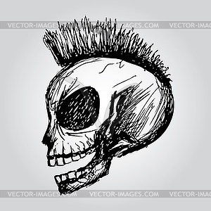 Skull. Hand drawing - vector image
