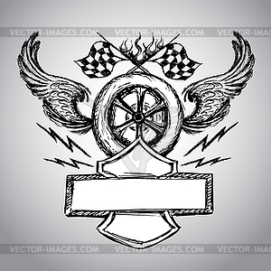 Motorcycle bike label - vector clip art