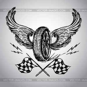 Motorcycle bike label - vector clipart / vector image