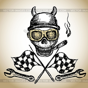 Motorcycle bike label - vector image