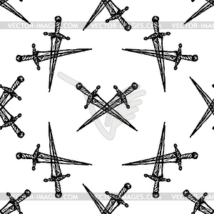 Seamless pattern Crossed swords - vector image