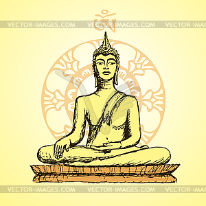 Buddha in meditation - vector image