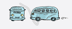 Retro van - vector clip art