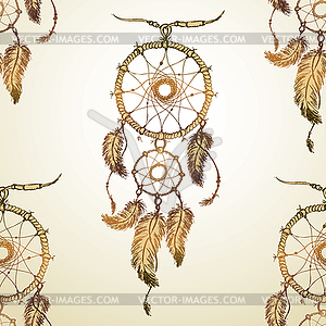 Dream catcher Seamless pattern - vector image