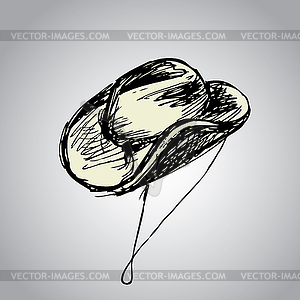 Cowboy hat, hand drawing, - vector image