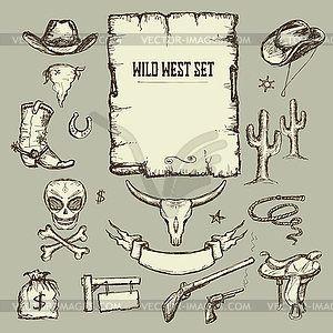 Wild West Set Collection - vector clip art