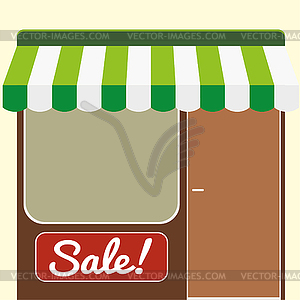 Showcase and entrance to shop, can be used in web - vector image
