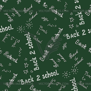 Back to school - pen sketch seamless background - vector clipart