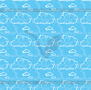 Seamless pattern with clouds - vector clipart