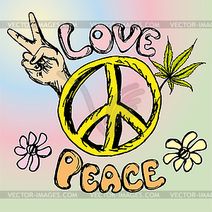 Hippie background - vector clipart