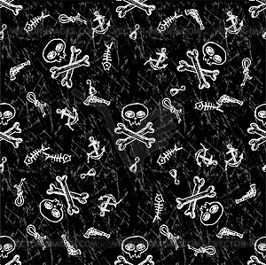 Seamless pattern pirates, hand drawing - vector image