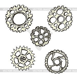 Steel gears, steampunk, - color vector clipart