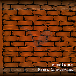 Brick wall , hand drawing, - vector image