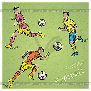 Set Football players - vector clipart