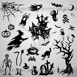 Set Halloween Objects Collection - vector clip art