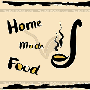 Steaming soup ladle - vector clip art