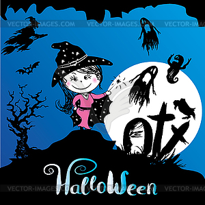 Halloween, scary background - vector clipart