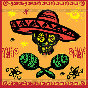 Day of dead party - color vector clipart