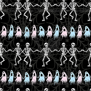 Seamless skeleton pattern - vector image