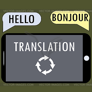 Translation of smartphone - color vector clipart