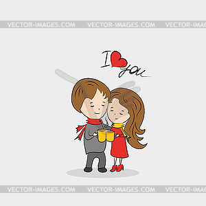 Love couple - vector clipart