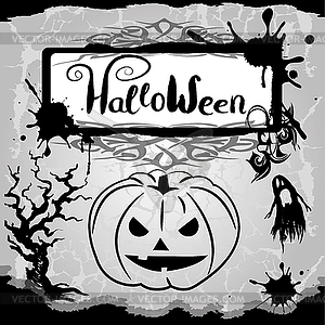 Halloween background with pumpkin - vector clipart