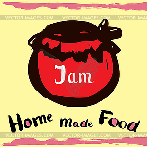 Bank with jam - vector image
