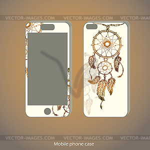 Mobile phone cover back and screen - vector clipart