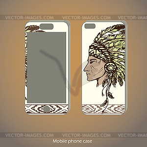 Mobile phone cover back and screen - vector image