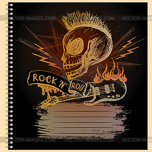 Cover for notebook with, hand drawing, - vector EPS clipart