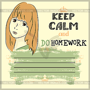 Keep calm and do your homework - vector image