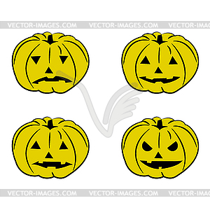 Halloween set with pumpkins - vector clipart