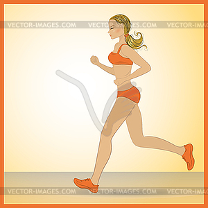 Sport Woman Run Fitness Girl Jogging - vector EPS clipart