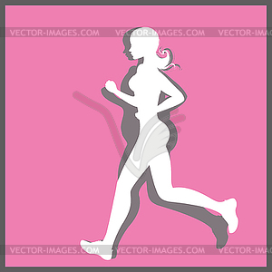 Running woman , fitness concept  - vector clipart