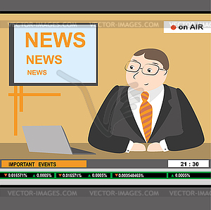 News anchor men headline tv, - royalty-free vector image