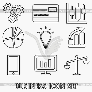 Business icon set - vector image