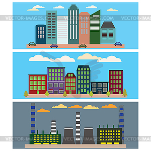 Industrial ,business city and urban city - vector clipart