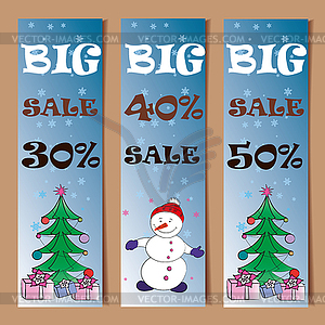Banners Christmas sale - vector clip art