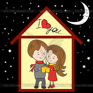 Love couple - vector image