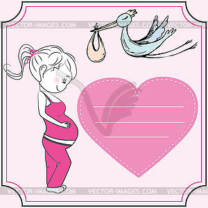 Baby announcement card - vector clipart