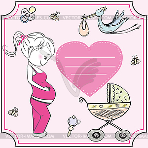 Baby announcement card - vector clip art