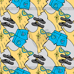 Summer Clothes seamless pattern - vector clipart