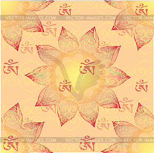 Om Design,lotus flower, - royalty-free vector image
