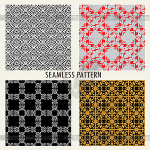 Set of four patterns - vector clip art