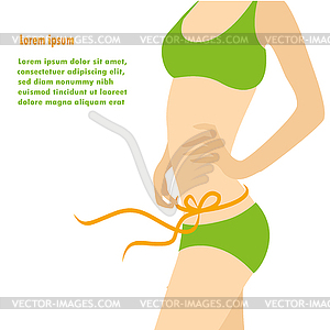 Slim body concept, place for inscription - vector clipart