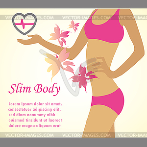 Slim body concept, place for inscription - royalty-free vector image