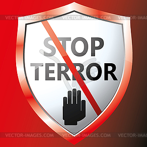 Stop terror icon - vector EPS clipart