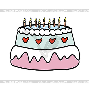 Birthday Cake With Candles - vector image