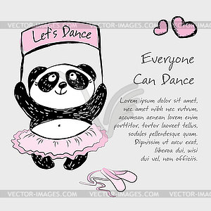 Panda Girl ballet dancer, background - vector clipart / vector image
