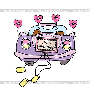 just married car clip art